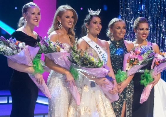 The queen and her court: Miss New Hampshire Sarah Tubbs and the top five.